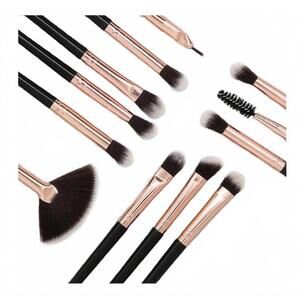 NEW ROSSARIO GEORGE 12pcs eyeshadow brush set with storage bag in rose gold/blac